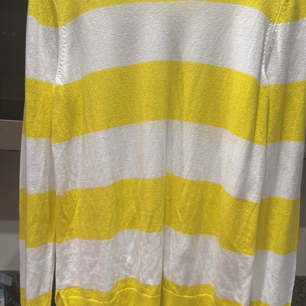 Yellow and White Striped Sweater